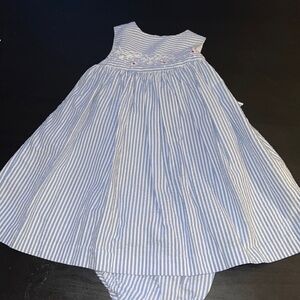 Edgehill Collection blue white stripe two piece dress set‎ Sz 24 M